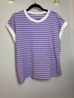 NWOT Zenana Purple Striped Top